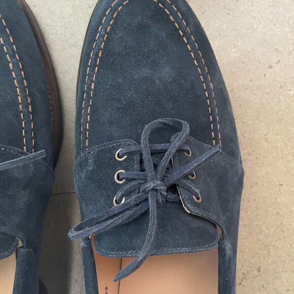 NEW Crockett & Jones Men's Blue Suede Falmouth Shoes-Sz. 12 US (11 UK) - Picture 6 of 11